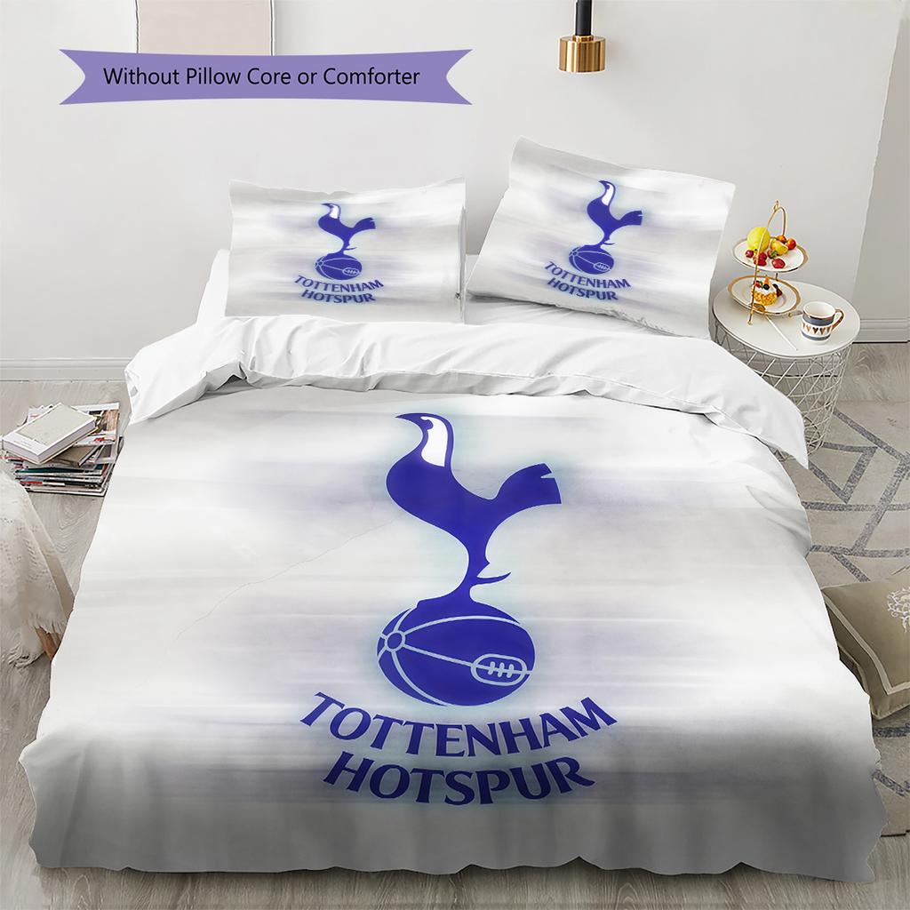 Tottenham Hotspur F.C Pattern Bedding Quilt Set Home Decoration Gift (1 * Duvet Cover + 2 * Pillowcase Without Core)