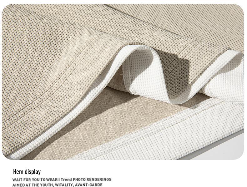 Men's Trendy Waffle Weave Sports Suit: Breathable Short Sleeve & Loose Fit Shorts Two-Piece Set
