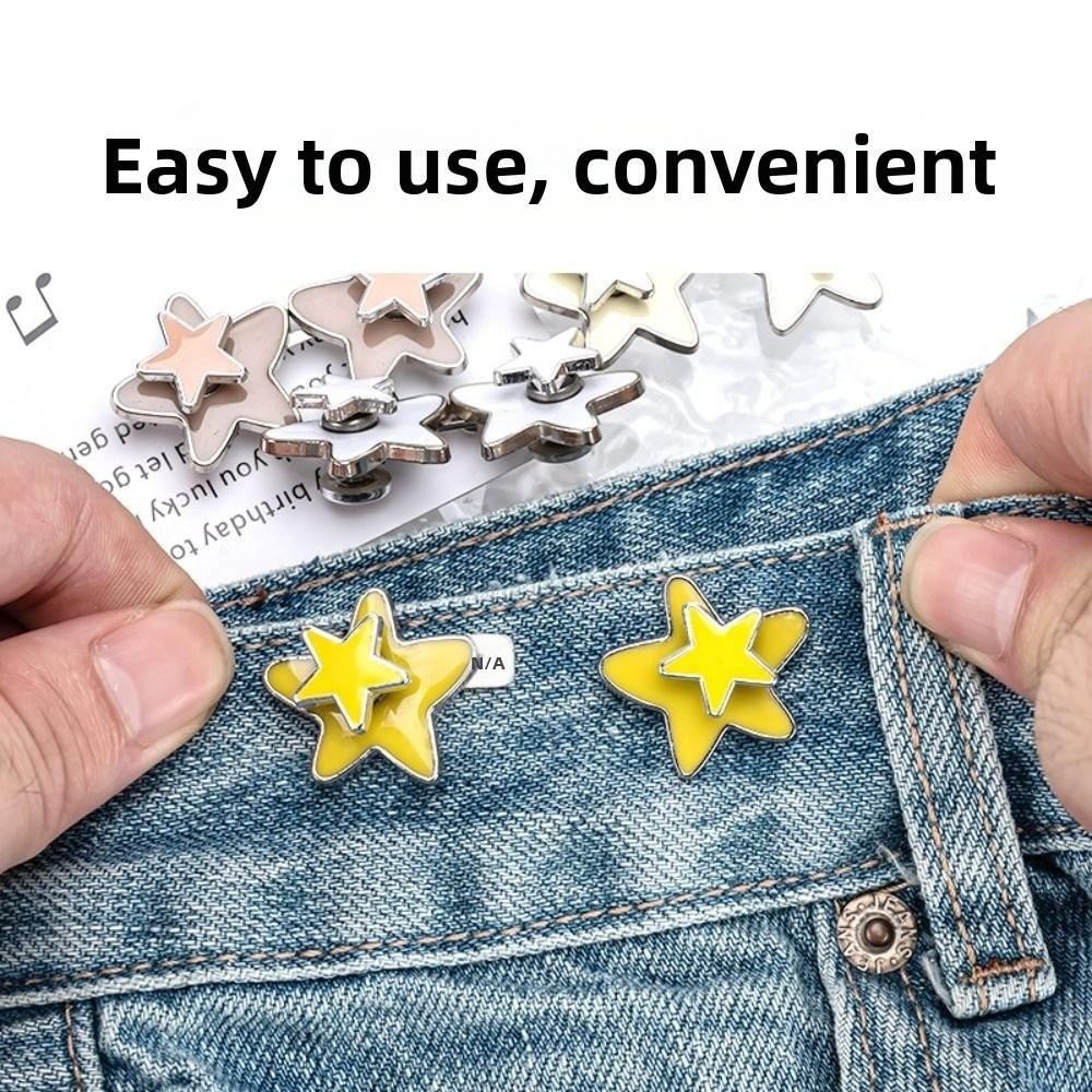 Nail Free Waist Cincher Buckles Adjustable Waist Metal Button New Pants Pins for Jeans