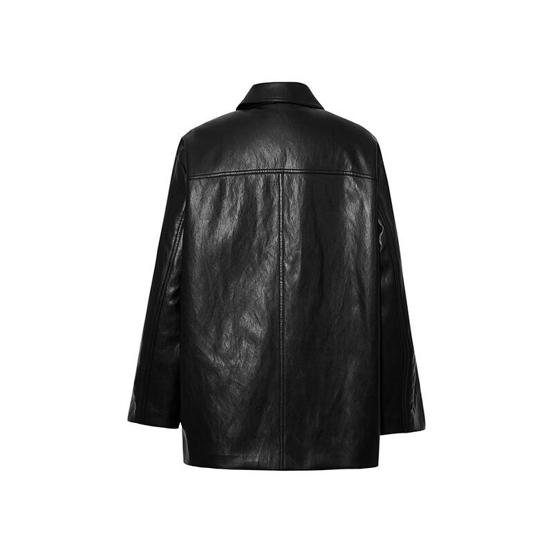 Eifini Women's Designer-Inspired Relaxed Fit Faux Leather Jacket