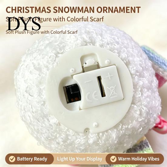 Warm White LED Hanging Decor Lighted Snowman Christmas Ornament with Knitted Hat, Light Window Display Decoration Pendant for Tree, Cute Tabletop