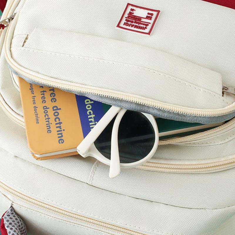 5Pcs  Student Backpack Set The Start of School Season Korean Fashion Junior High School Backpacks Large Capacity Two-piece Bags Set