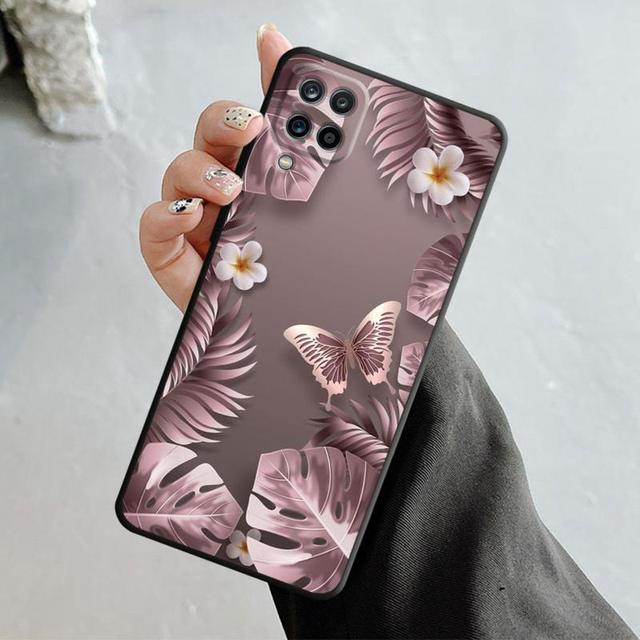 Shell For Samsung Galaxy A70 A70s A50 A30s A04s A20s A20e A02 A02s A03 A42 M52 M31 M04 Case Bling Aesthetic Butterfly Rose Art