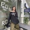 Lazy Wind Loose and Fashionable Letter Printing Long-sleeved T-shirt Women's Summer Casual Versatile Sunscreen Blouse Top
