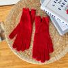Jiatu's new thermal gloves, wool autumn and winter women's windproof knitted solid color cold-proof cashmere cycling gloves