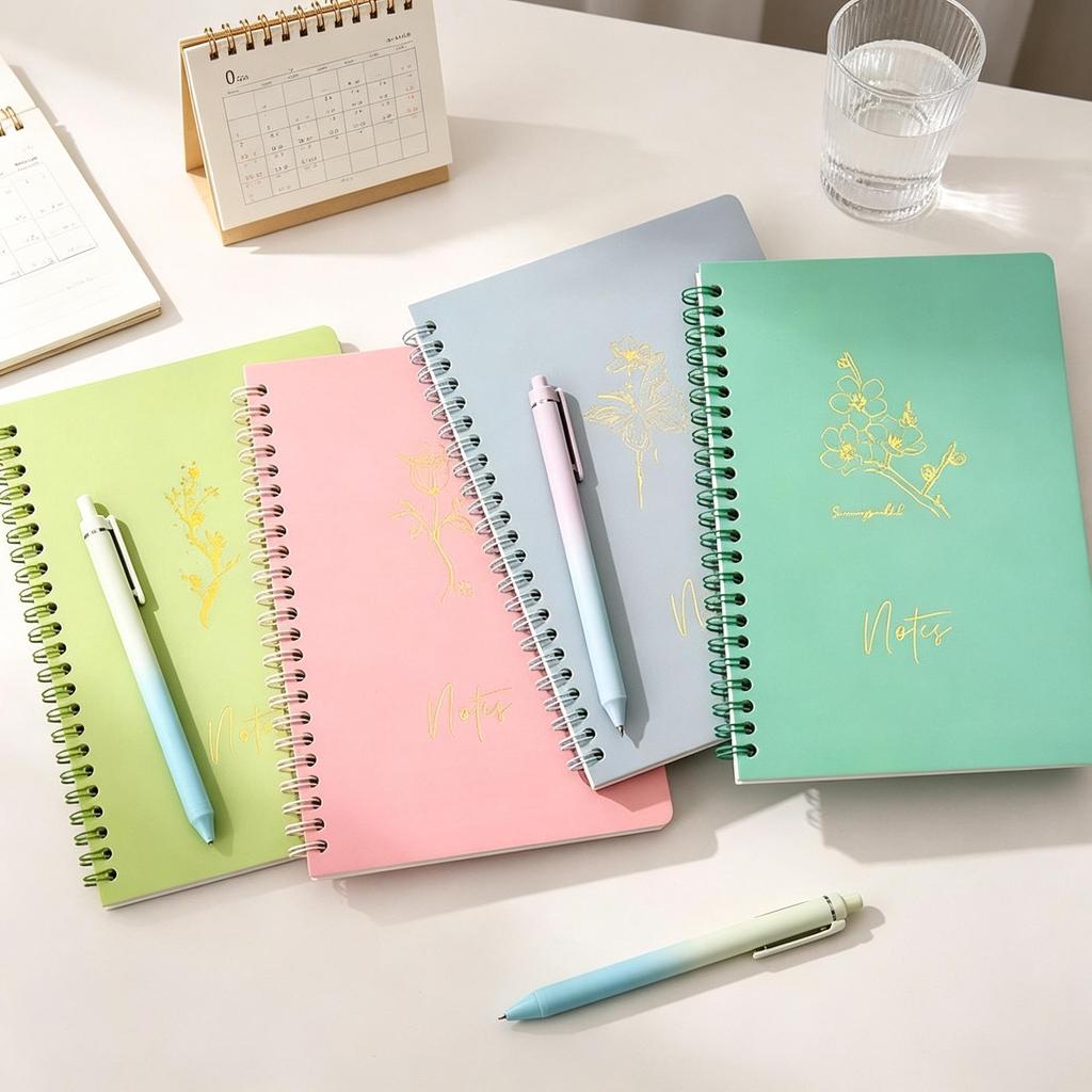Macaron Color A5 Spiral Notebook - Ruled Diary for Students & Office