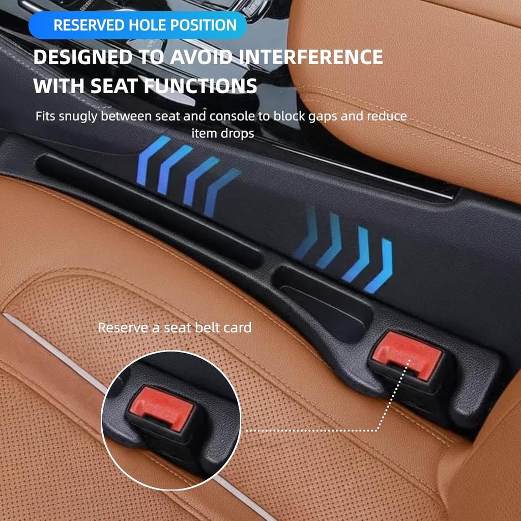 2 Pack Car Seat Gap Organizer, Seat Gap Filler Plug For Cars, SUVs & Trucks – Prevents Lost Items, Great For Rideshare, Daily Commute & Long Trips,