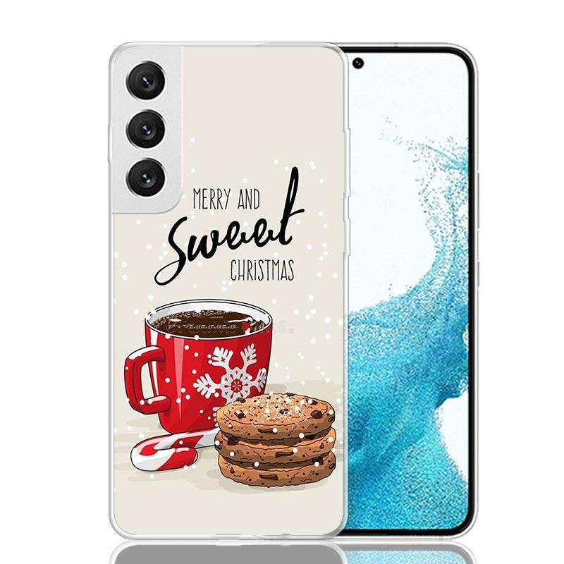 Winter Coffee Christmas Phone Case For Samsung Galaxy S26 Ultra S23 S24 S25 Edge S20 FE S21 S22 Plus Soft Print Shell Cover Fund