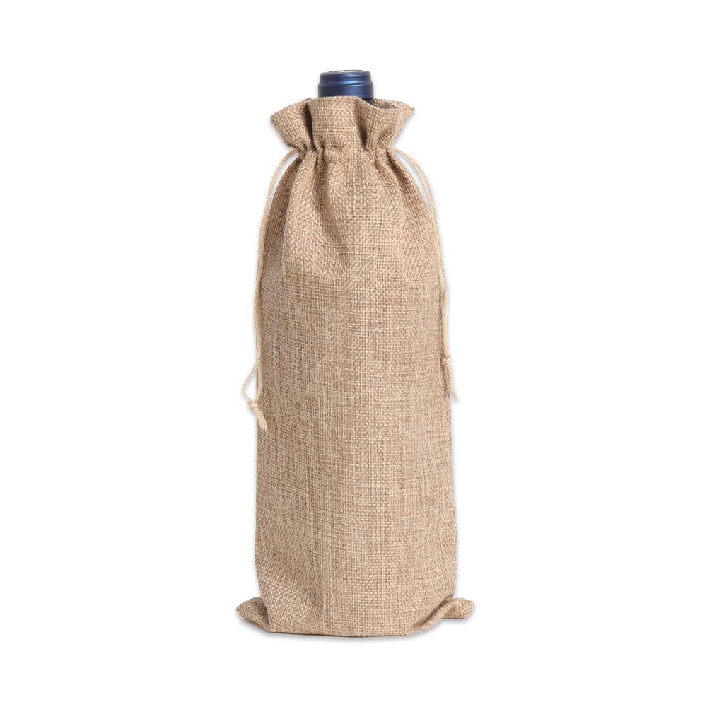 Multicolor Burlap Wine Gift Set with Drawstring Bag