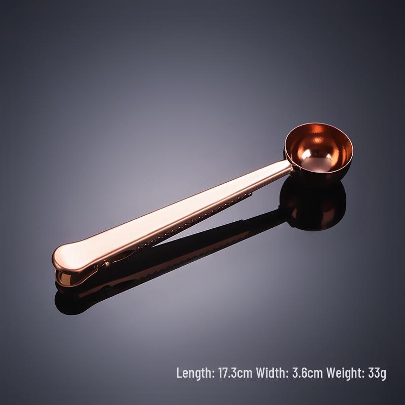 304 Stainless Steel Dual-Function Measuring Spoon and Food Sealing Clip for Coffee and Milk Powder