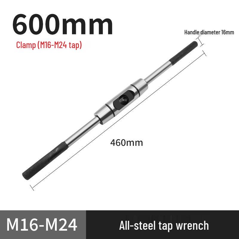 Adjustable Ratchet Tap Wrench with Extension Rod, All-Steel Manual Tapping Tool