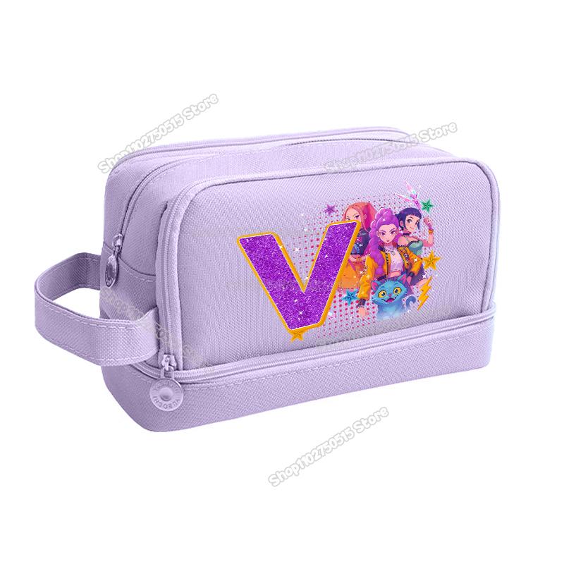 Kpop Dämonenjäger Buchstabe A-Z Federmäppchen Rumi Mira Zoey Mädchen Schüler Federmäppchen Große Kapazität Schreibwarenbeutel Schulbedarf