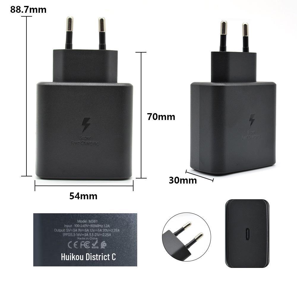 45W Fast Charger for Samsung S24 - Compatible with EU, US, and UK Standards