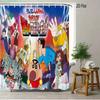 Crayon Shin-Chan The Movie Ora To Hakase No Natsuyasumi 2D Print Waterproof Shower Curtain, Blue Anime Bathroom Decor With Hooks