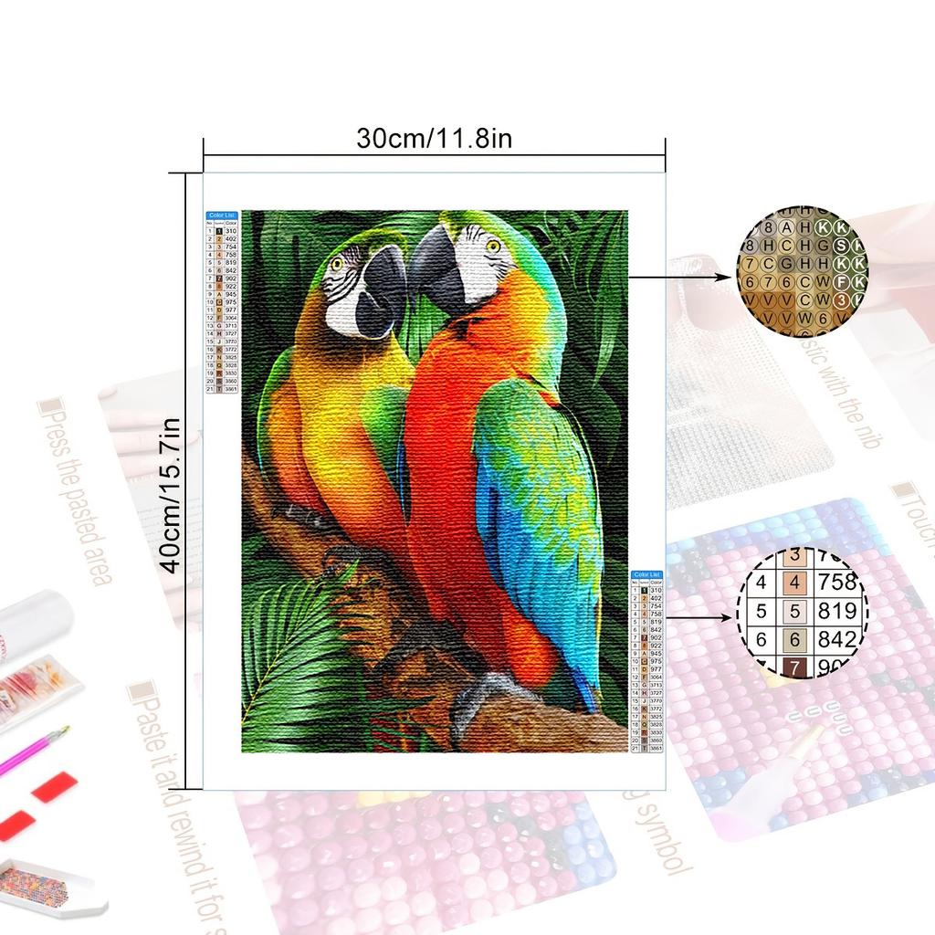 DIY Diamond Painting Parrot Cross Stitch Kit Mosaic Art Diamond Painting Full Circle/Square Diamond Home Decoration