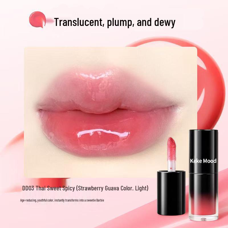 

Kekemood Plumping Lip Gloss: Moisturizing, Whitening, Mirror Finish - Enhances Lip Color and Reduces Lines. 3g