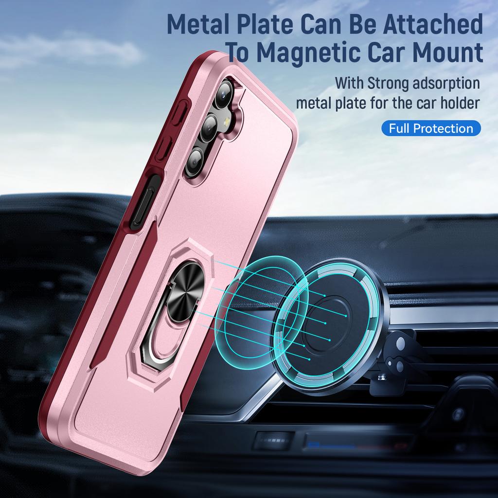 For Samsung Galaxy A25 5G (Global) (161.0 x 76.5 x 8.3mm) Case Military Grade Ring Kickstand PC+TPU Phone Cover