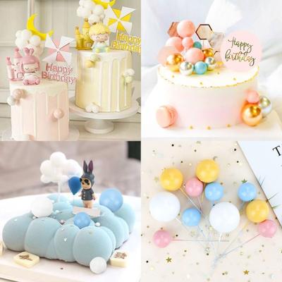 New Plastic Ball Cake Topper Ball Pink Blue Yellow White Cake Decor Reusable Cake Decorating Supplies Event & Party