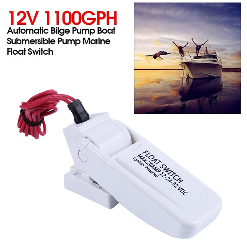 12V 1100Gph Automatic Bilge Pump Boat Submersible Pump Marine Float Switch U7W6