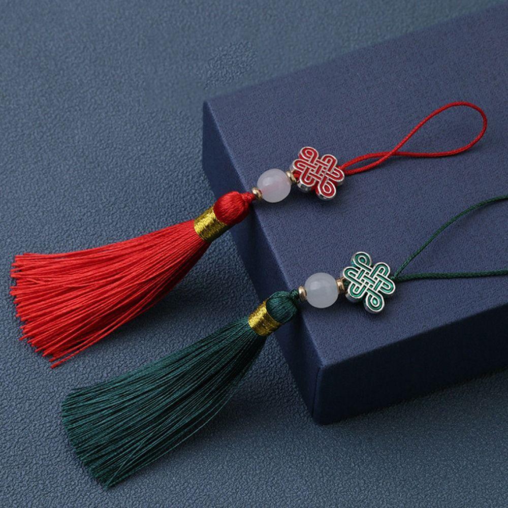 Colorful Chinese Knot Tassel Pendant Hanging Decoration Chinese style Bookmark Hanger Craft Tassel Phone Case Pendant