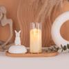 Glass-Covered LED Flameless Candles with Wavy Top Set