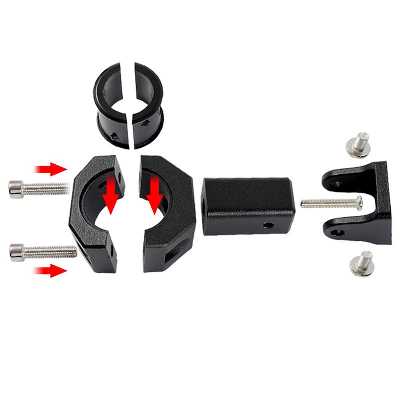 2x Aluminum Alloy Clamp Bracket Driving Fog Auxiliary Light Mounting 360 Degree Adjustment Horizontal Bull Bar Mounting Bracket