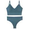 2Pcs Underwear Set Bra Set Women Panties Sexy G-String Seamless Bralette Female Wire Free Bra Sexy Panty Set Lingerie Soft Tank Crop Top Sleeping Bra