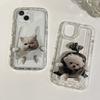 Cute Puppy Kitten Phone Case For iPhone 16 15 14 13 12 11 X XS XR 7 8 Pro Max Plus Mini Airbag Funda for Couple