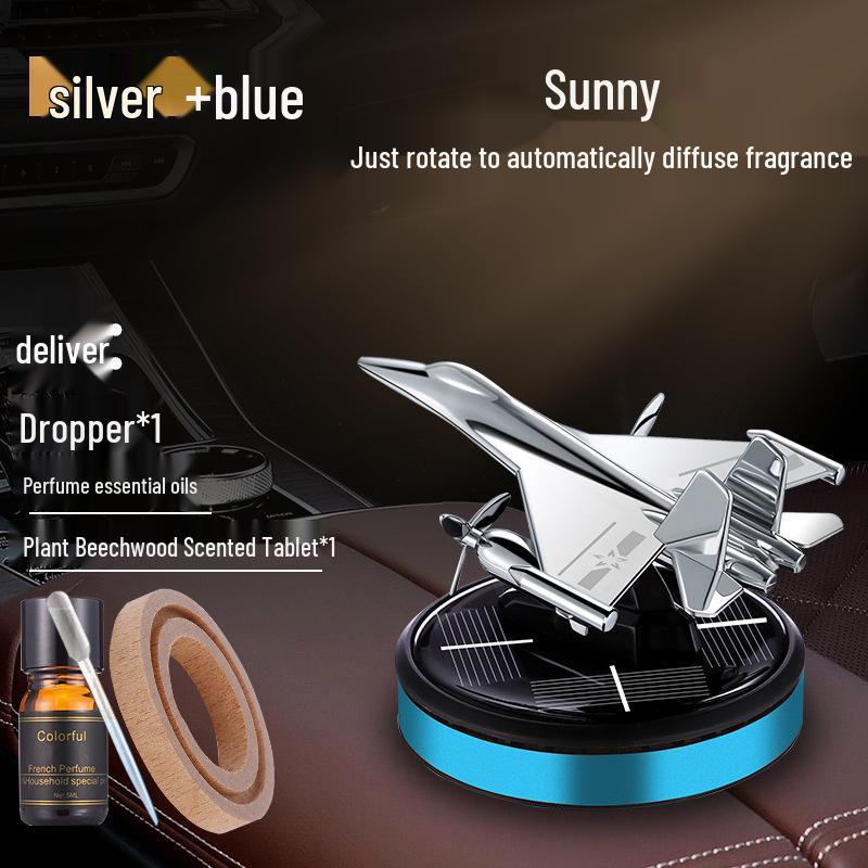 Solar Car Air Freshener & Odor Eliminator: High-End Rotating Ornament for Men's Car Interiors