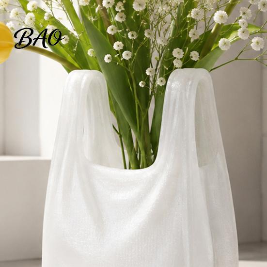 Artistic Ceramic Style Vase Handbag Shape Flower Vase, 3D Printed Desk White Modern Contemporary Living Room Decor Decorative Floral Container