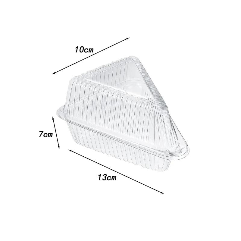 50/100Pcs Cake Slice Container Clear Triangle Dessert Box Reusable Food Packing Box Stackable Sandwich Holder For Fruit Cake