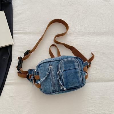 Borsa Quadrata Piccola in Denim Borsa a Tracolla Versatile e Semplice Borsa Sottospalla Zaino Borsa a Spalla alla Moda
