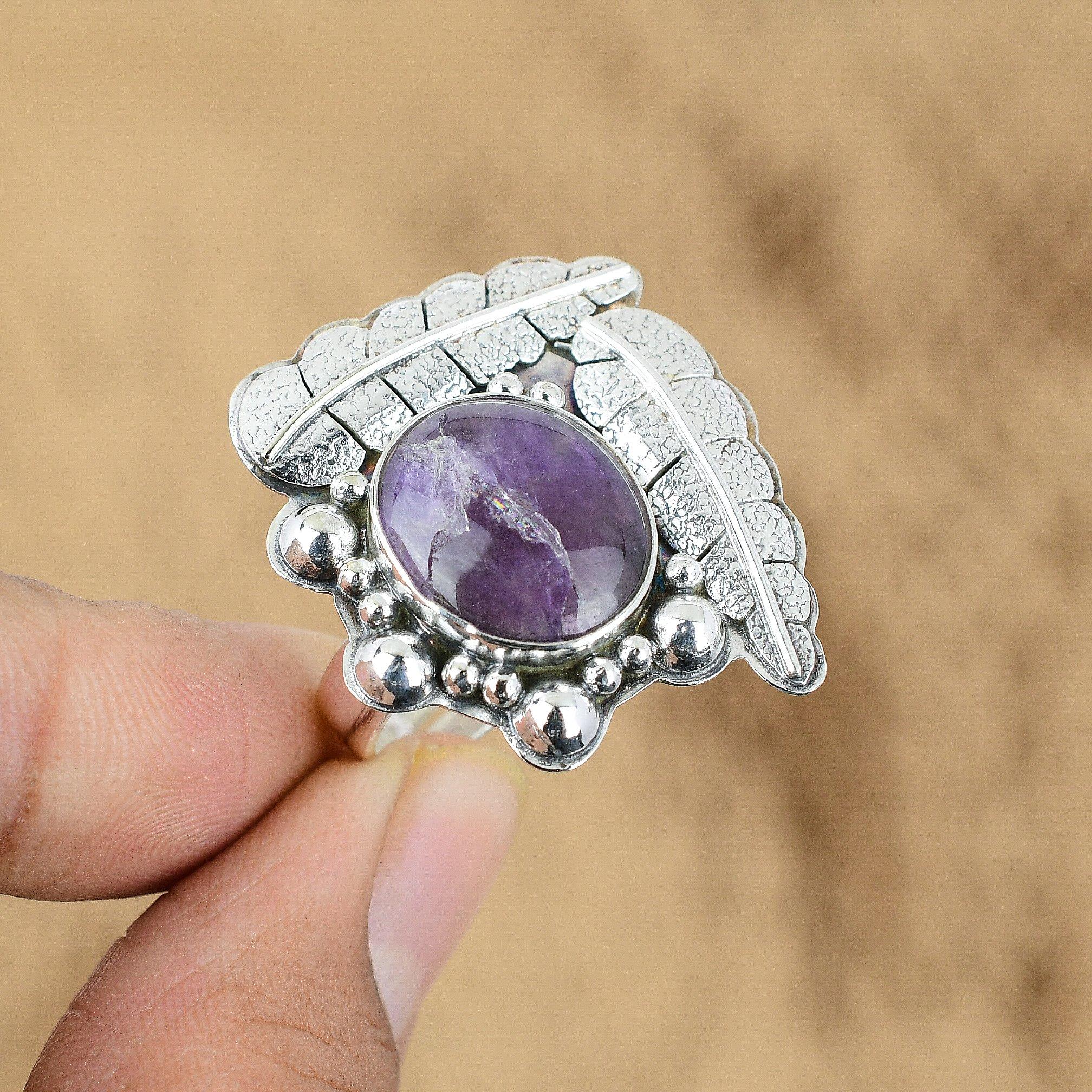 

Sterling Silver African Amethyst Gemstone February Birth Promise Ring Jewelry Yes