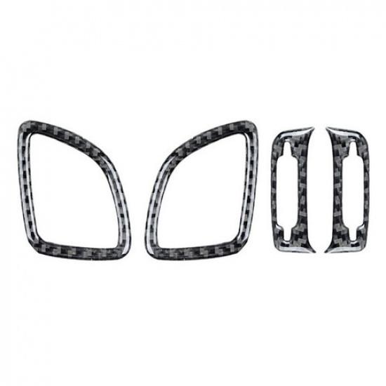4pcs Carbon Fiber Dash Air Vent Sticker Trim Fits For Subaru Forester 2009-2013