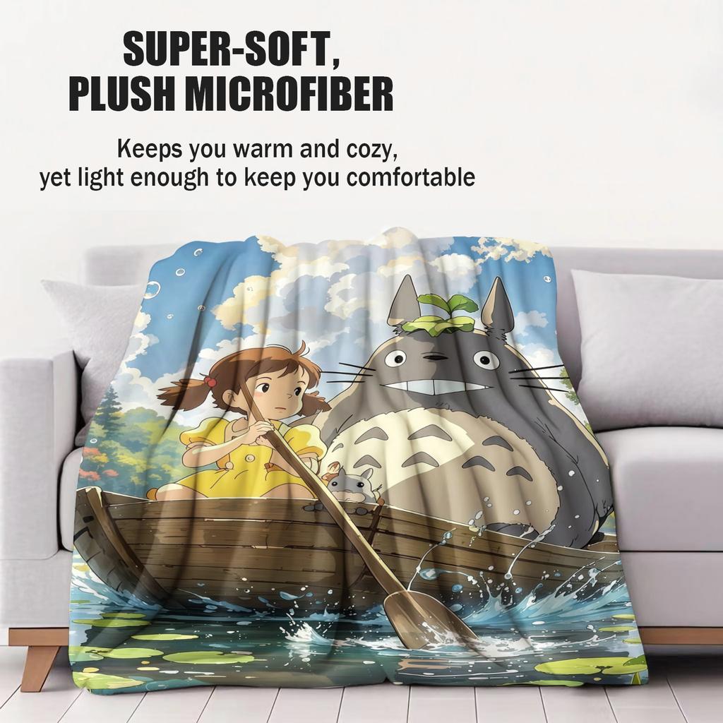 Classic Cartoon Anime T-Totoros Blanket For Office Travel Comfort Leisure Camp Travel Multifunctional Universal Blanket Fan Gift