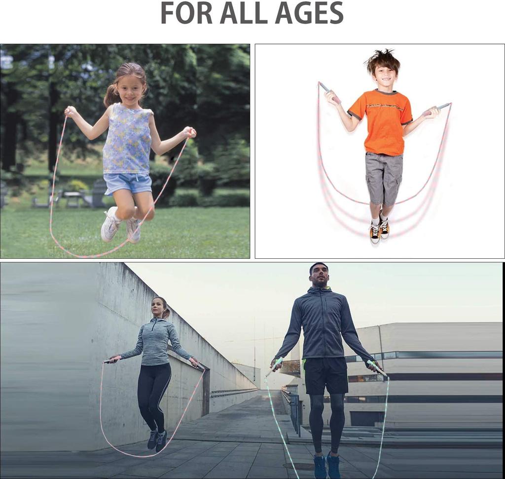 Corde à sauter à perles souples, poignée antidérapante, réglable, sans enchevêtrement, segmentée, Fitness, maintien de la forme, entraînement et jeu
