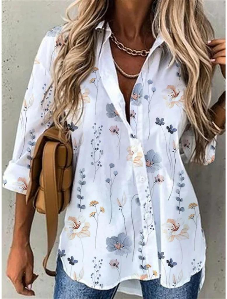 Street Fashion Blue and White Striped Shirt Women Irregular Long-Sleeved Oversized Smock Spring Loose Plaid Top Tide
