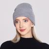 Women Autumn Winter Simple Solid Color Elastic Force Knitted All Match Chic Hat