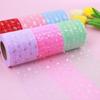 6CM Heart-shaped Tulle Roll 25Yards Mesh Fabric  For DIY Hairbows Wedding Birthday Decoration