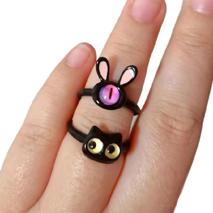 Cat Big Eye Monster Rings Love Student Hand Decoration Gift Fashion Jewelry