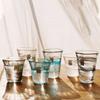 Handmade Nitrate Halo Dyed Hammer Patterned Glass Cups In Japanese Moonlit Workshops