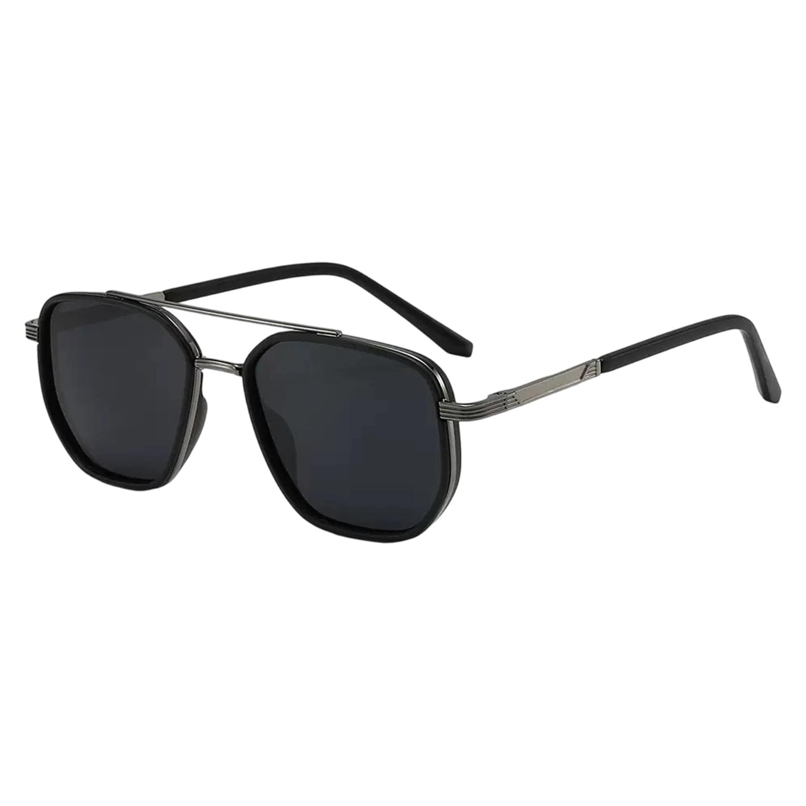 Men s Semi-metal Oversized Square Sunglasses TR90 Polarized Fashion Retro Shades