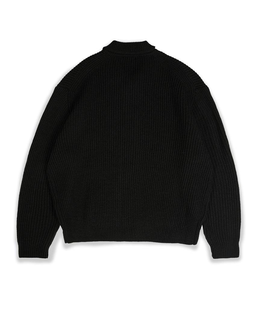 Hooves Heavy Niju Wool Collar Cardigan [Black]