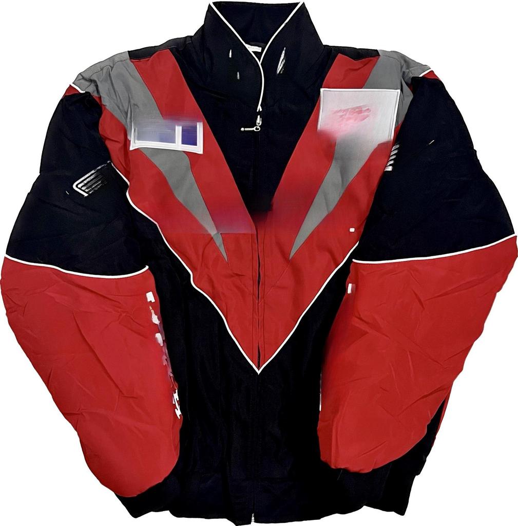 Embroidered Racing Suit F1 Kurtka Motocyklowa: Retro Styl Europejski i Amerykański, Bawełniany Płaszcz z Długim Rękawem