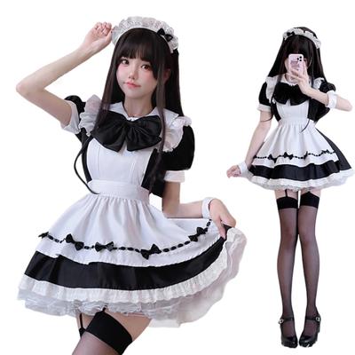 AOTYP Maid Cafe Cute Short Halloween Complete School Otaku Size 3XL Costume, Cosplay, Maid, Ribbon, Length, Costume, Women's, Set, Cosplay, Events,