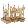 Wooden LED Lamp Ramadan Decoration Portable Eid Ramadan LED Night Light Table Ornament Ideal for