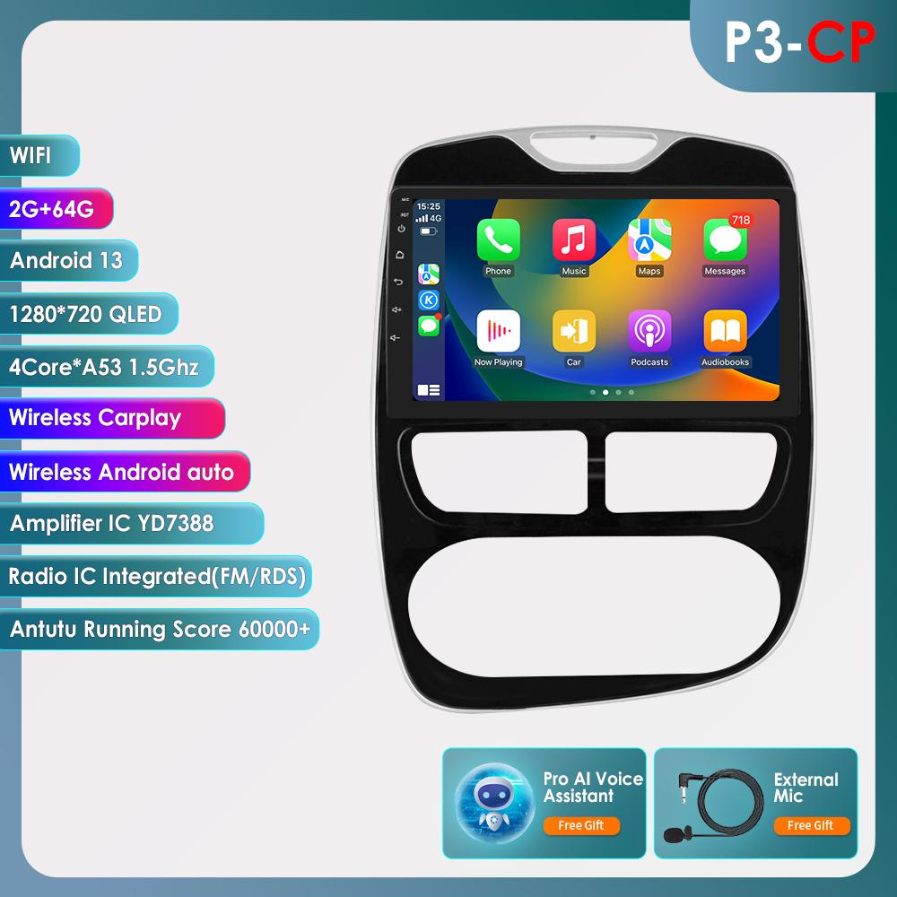 Hizpo 8+128G Wireless Carplay 4G-LTE 2din Android Autoradio for Renault Clio 4 2012-2016 Car Multimedia Stereo GPS Navi Audio Intelligent Video BT