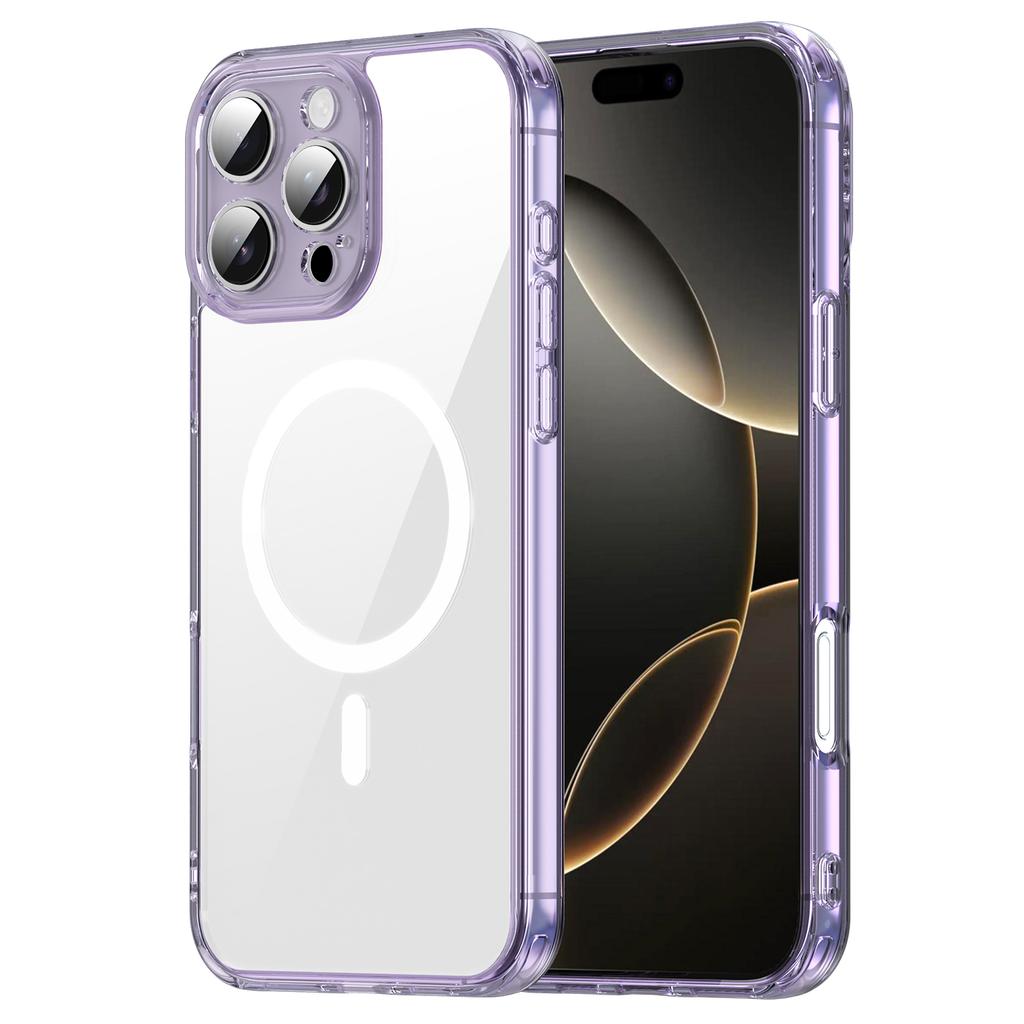 For iPhone 16 Pro Max Case Compatible with MagSafe Clear PC+TPU Shockproof Phone Back Cover