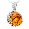 Amber Pendant Necklace Silver925 +Chain