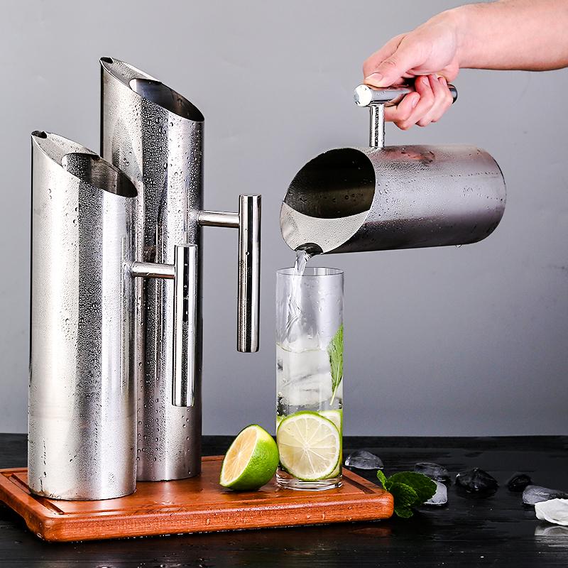 1,8L Edelstahl-Wasserkrüge Heiß- und Kaltwasser Schnabelkanne Große Kapazität Schnapsglas Cocktail Bier Totenkopfglas Whiskey